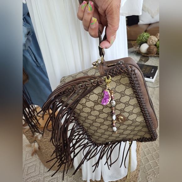 🔥SOLD🔥Louis Vuitton Authentic Gucci Boho Fringe Handbag Bag Louis Vuitton - Picture 6 of 14